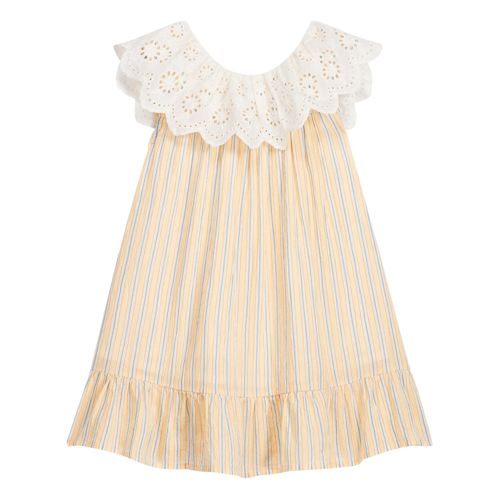 Louise Misha - Vestido de algodón orgánico a rayas Danya | Amarillo