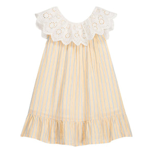 Louise Misha - Vestido de algodón orgánico a rayas Danya | Amarillo