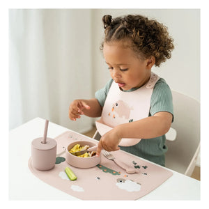 Done by deer - Vasos con pajita Tiny Farm - Set de 2 | Rosa