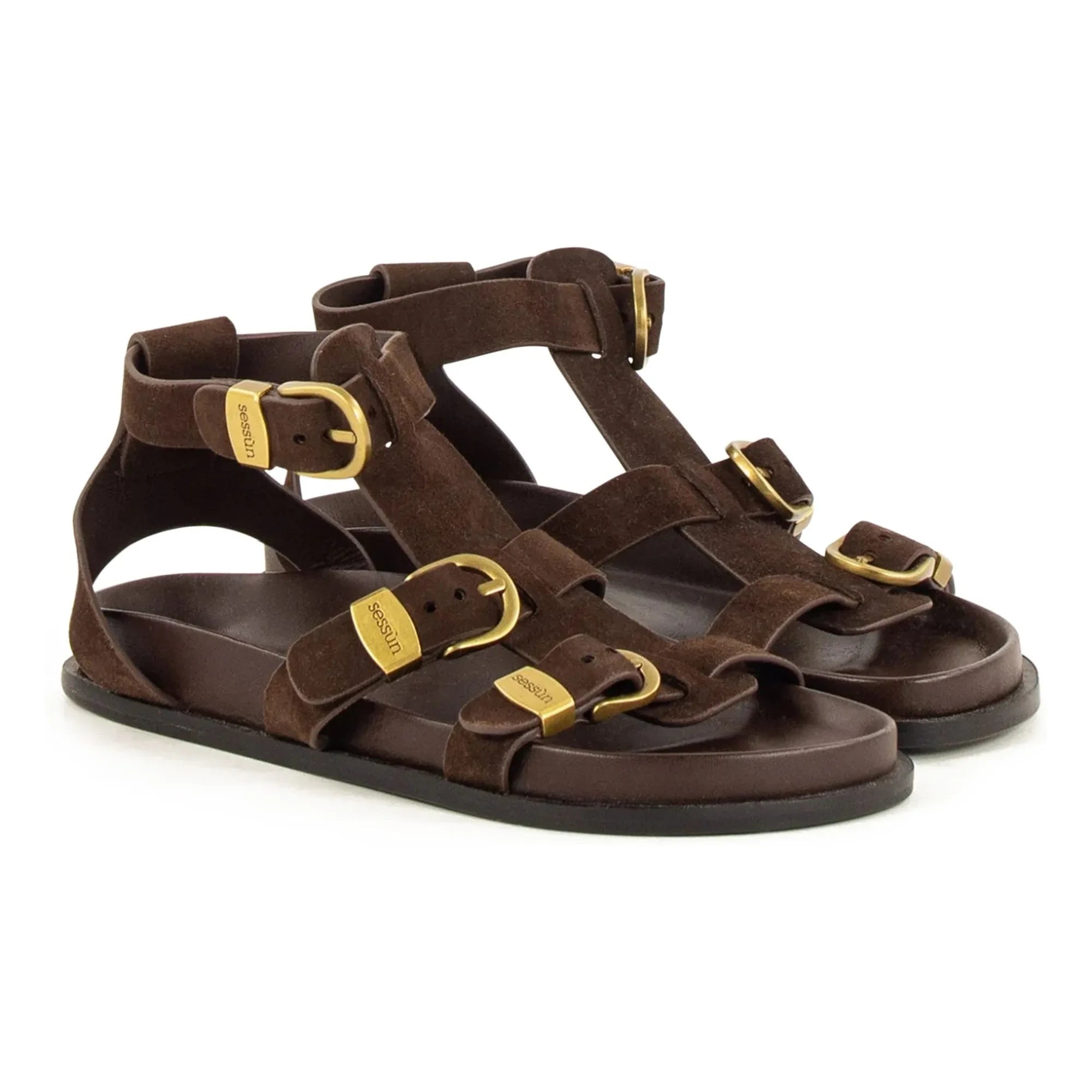 Sandalias de cuero Sessùn - Romulus | Chocolate