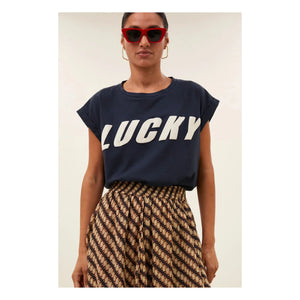 By Bar - Camiseta de algodón orgánico Lucky Tobi | Azul noche