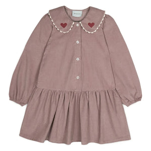 Mipounet - Vestido de terciopelo Géraldine Hearts | Rosa palo