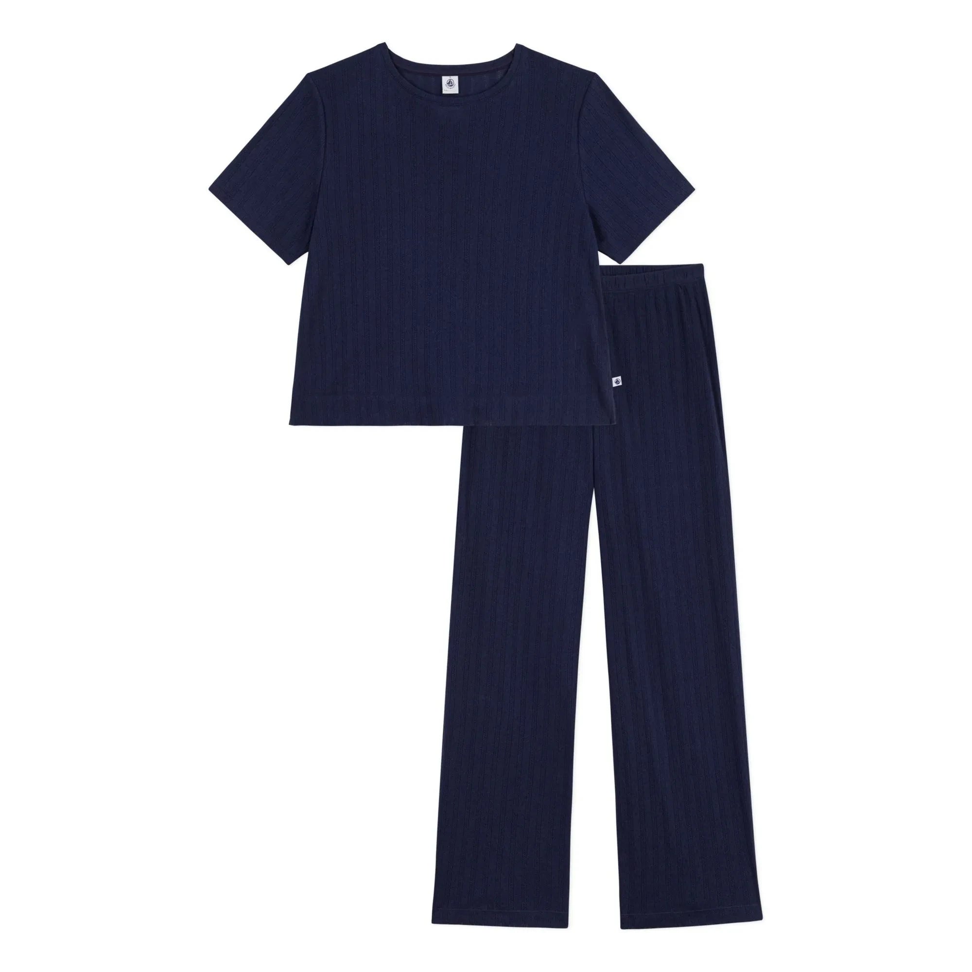 Petit Bateau - Pijama líquido azul marino