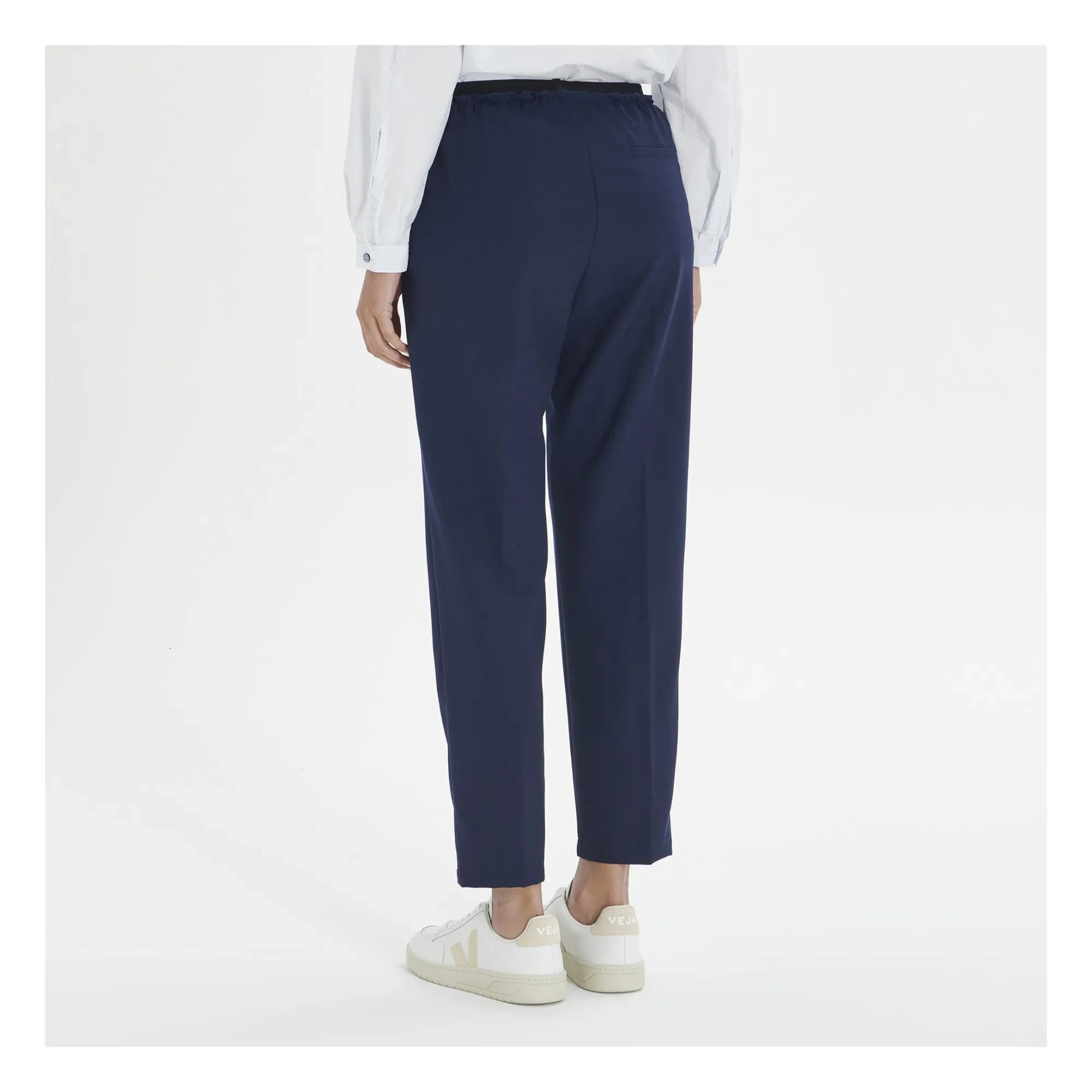 Pomandère - Pantalones de lana elástica | Azul marino
