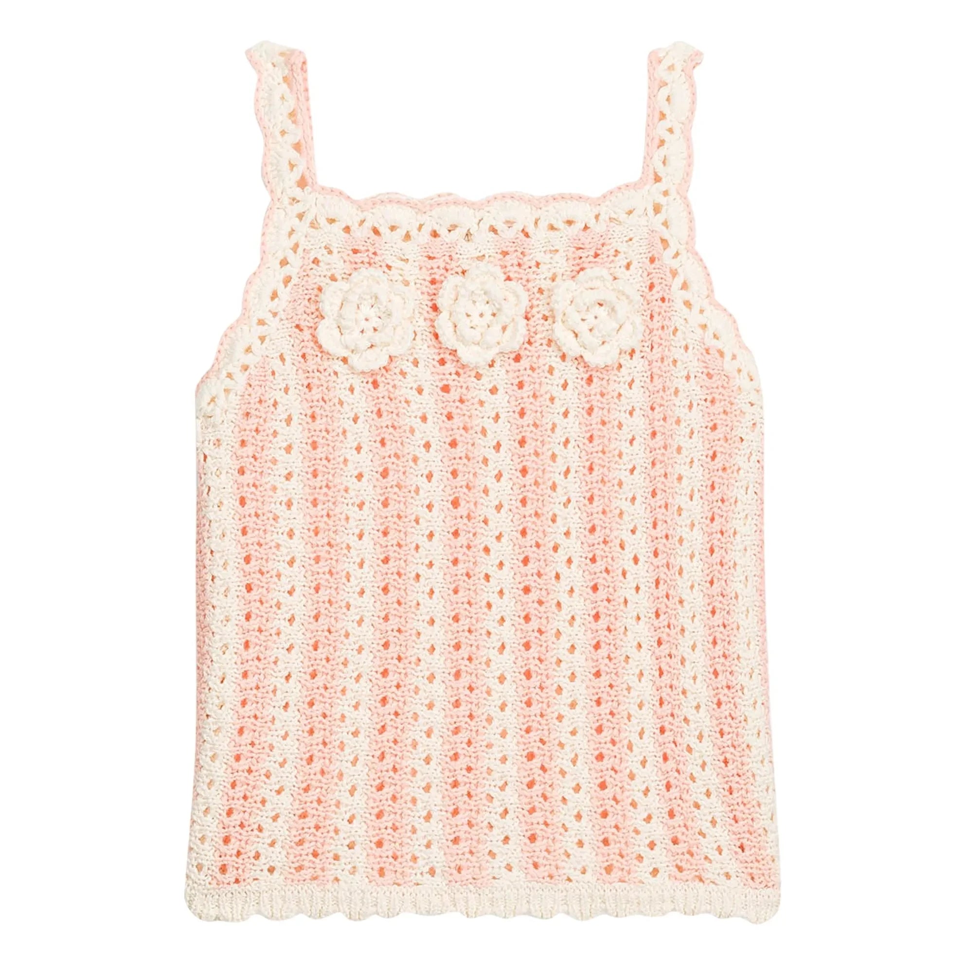 Louise Misha - Top de malla a rayas Larya | Rosa