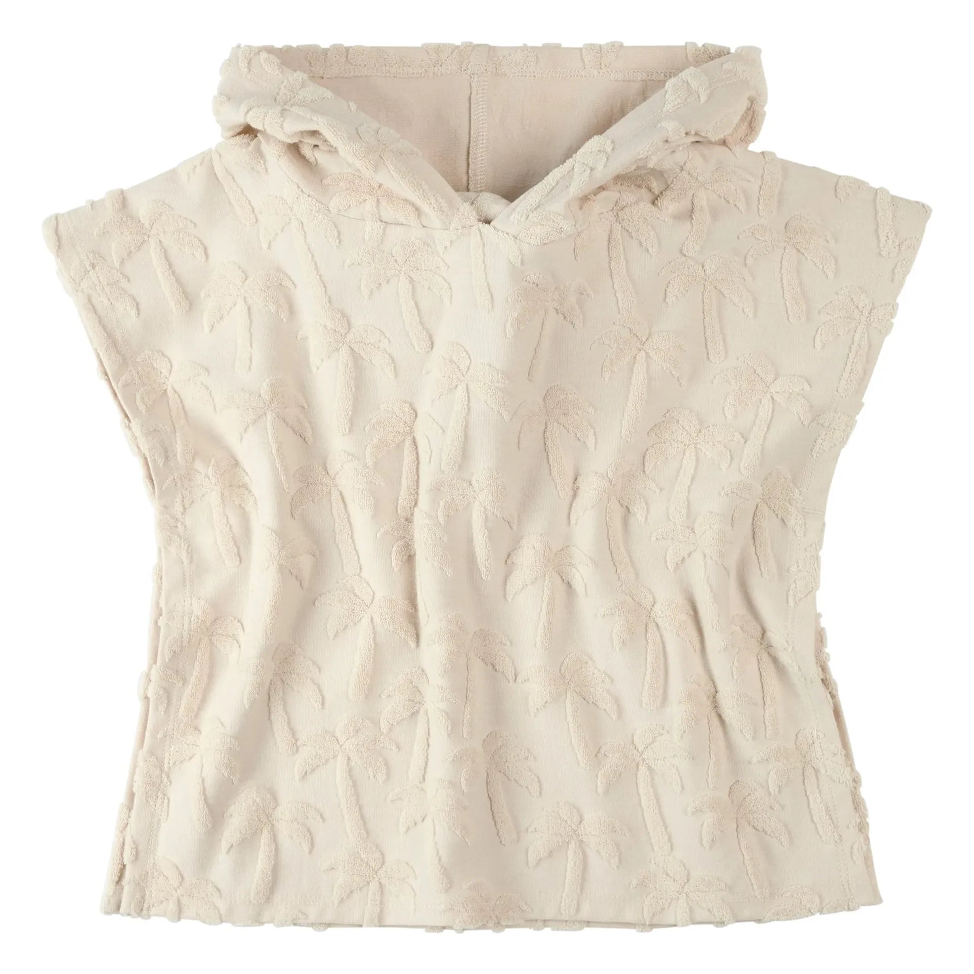 Petit Lem - Poncho de algodón orgánico Palm Beach | Beige