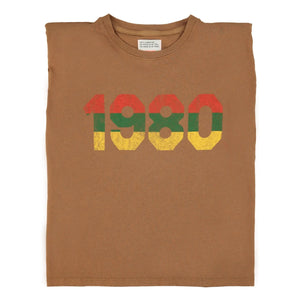 Sisters Department - Camiseta de lino y algodón con hombreras Alicia Omuz | Marrón