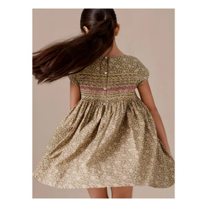 Bonpoint - Vestido de algodón orgánico con estampado Liberty Duchesse | Verde