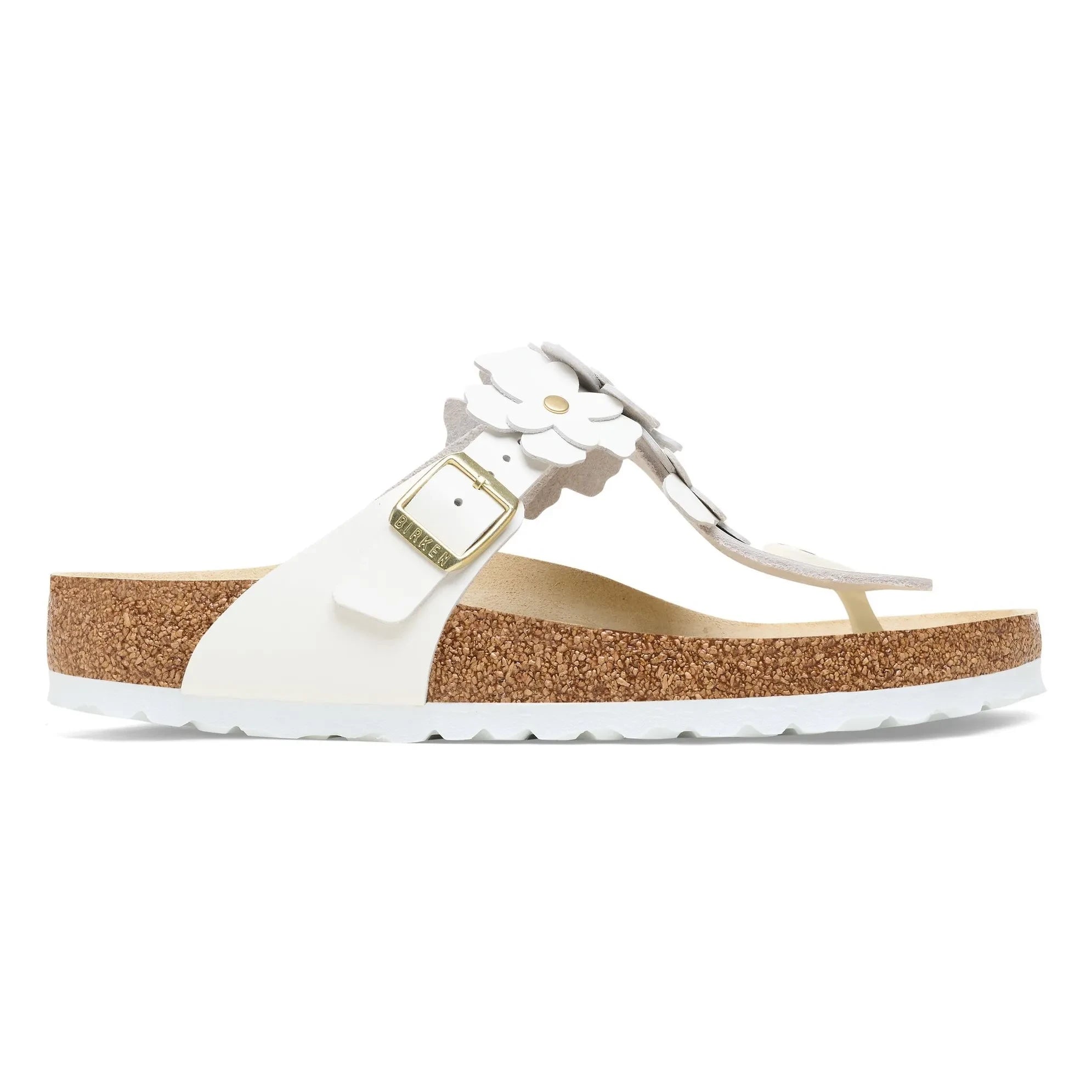 BIRKENSTOCK - Sandalias Gizeh con flores de piel natural | Blanco