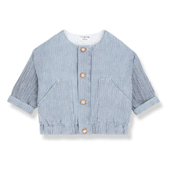 1+ in the family - Chaqueta vaquera de rayas Algaida de algodón orgánico | Azul claro