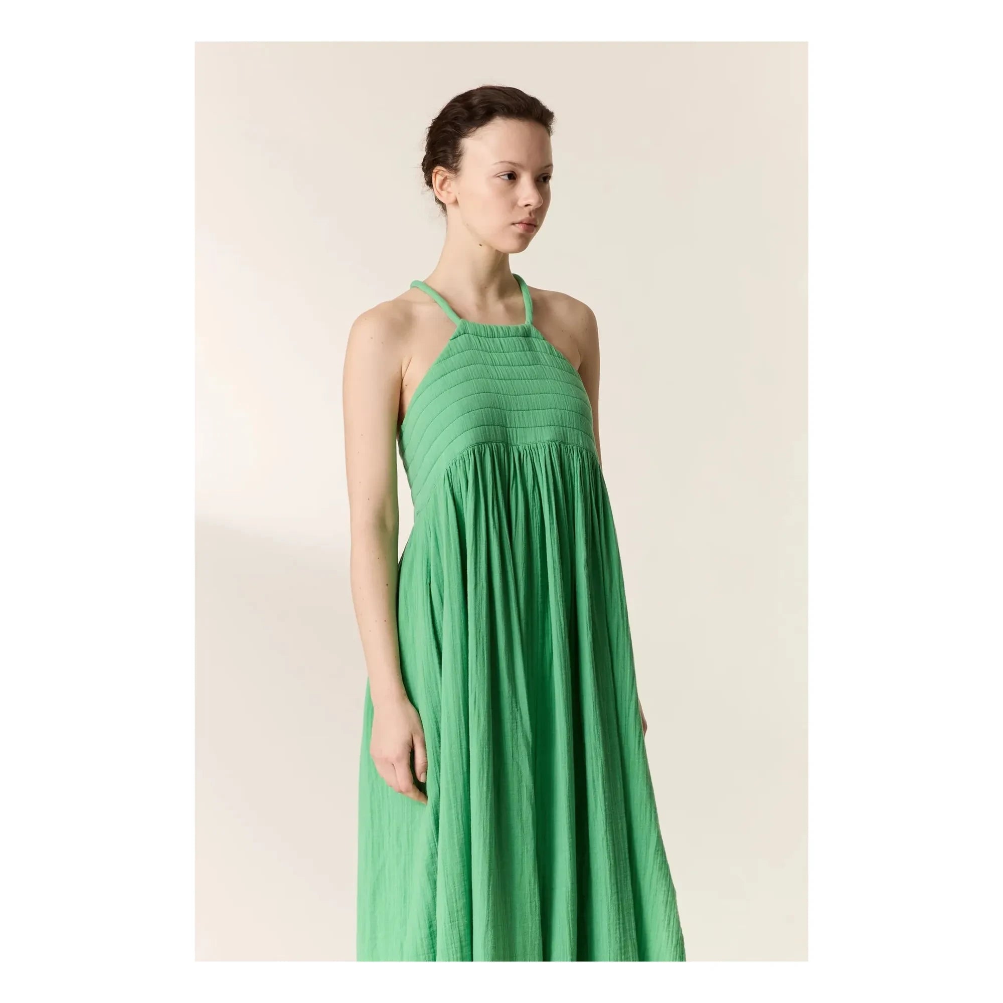 Leon & Harper - Vestido Romee de algodón orgánico | Verde agua