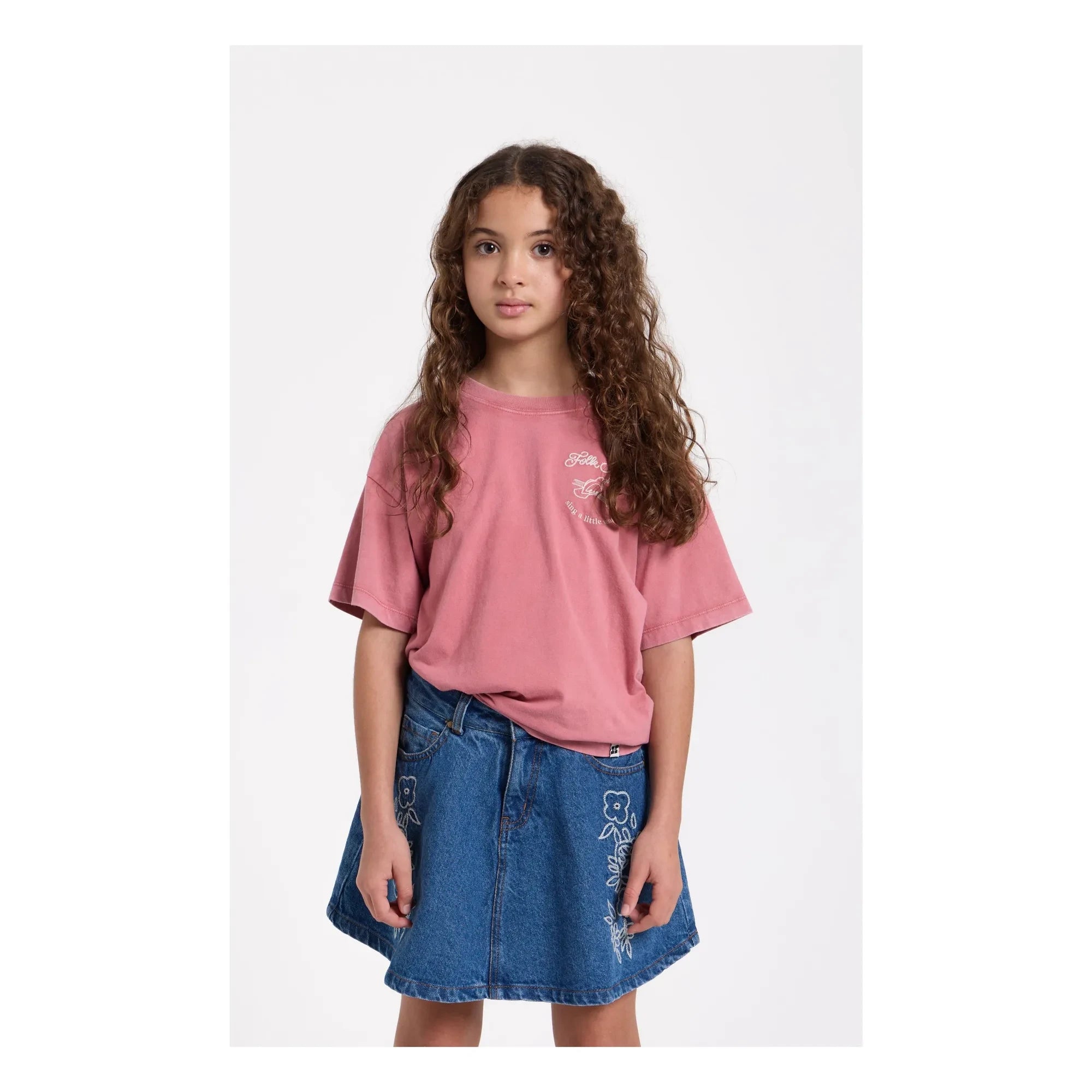 Hundred Pieces - Falda vaquera bordada Janis | Azul vaquero