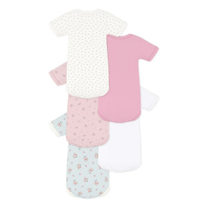 Petit Bateau - Bodies Florales de 5 Piezas | Rosa