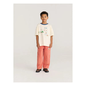 Bobo Choses - Organik Pamuk Twill Panel Pantolon | Kırmızı