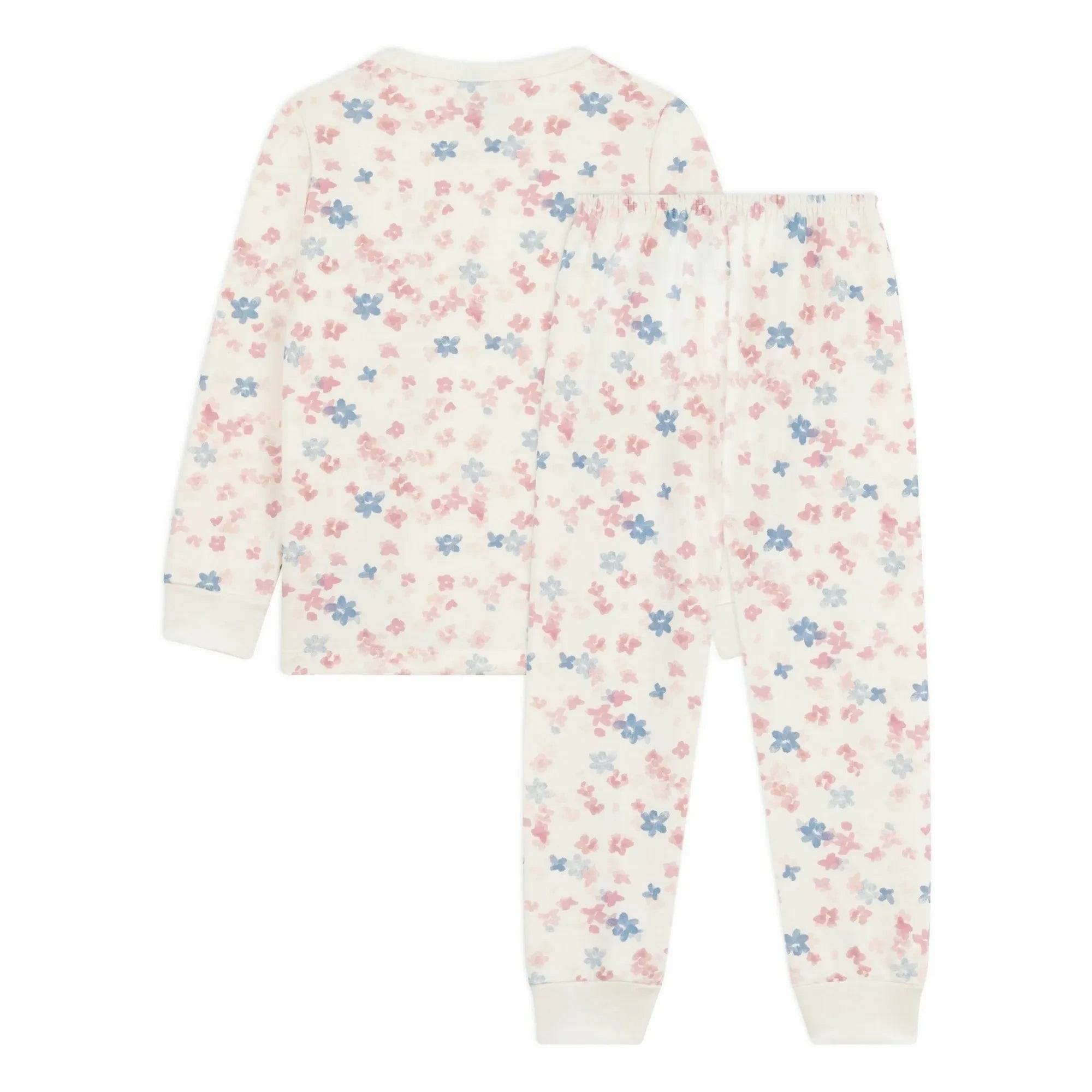 Petit Bateau - Pijama de algodón orgánico con estampado floral | Crudo