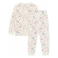 Petit Bateau - Pijama de algodón orgánico con estampado floral | Crudo
