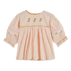 Emile et Ida - Blusa bordada floral | Crema
