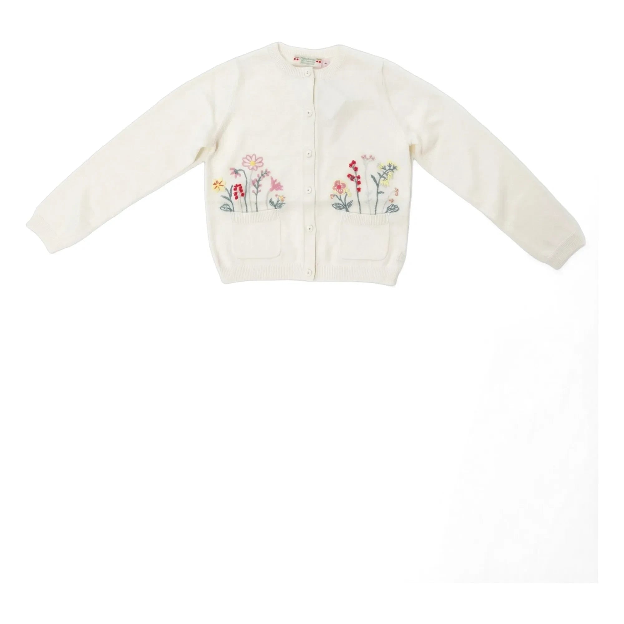 Bonpoint - Chaleco de algodón orgánico Lucila bordado con flores | Blanco