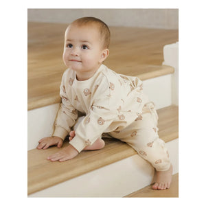 Quincy Mae - Sudadera de algodón orgánico con osito | Crudo