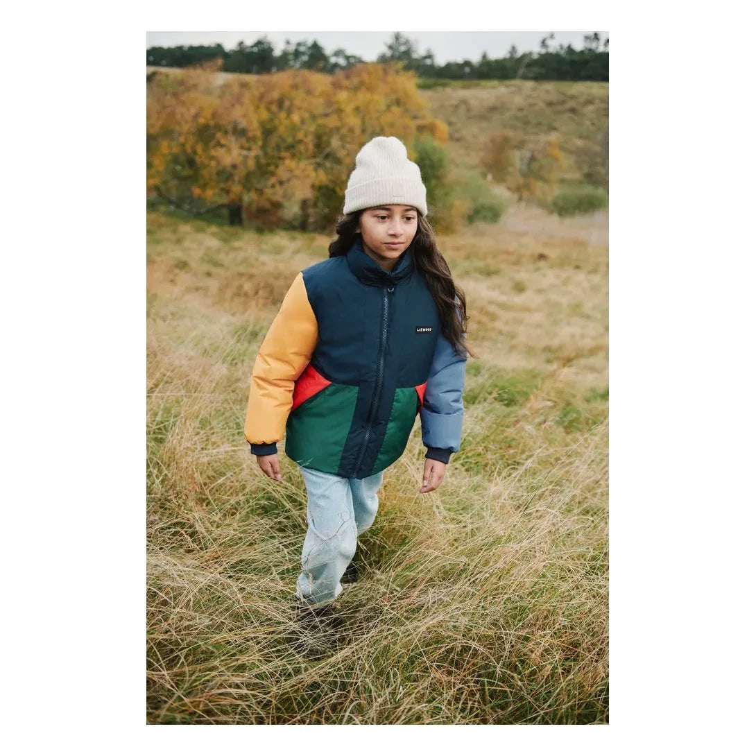 Liewood - Chaqueta Bran Colorblock fabricada con fibras recicladas | Azul marino