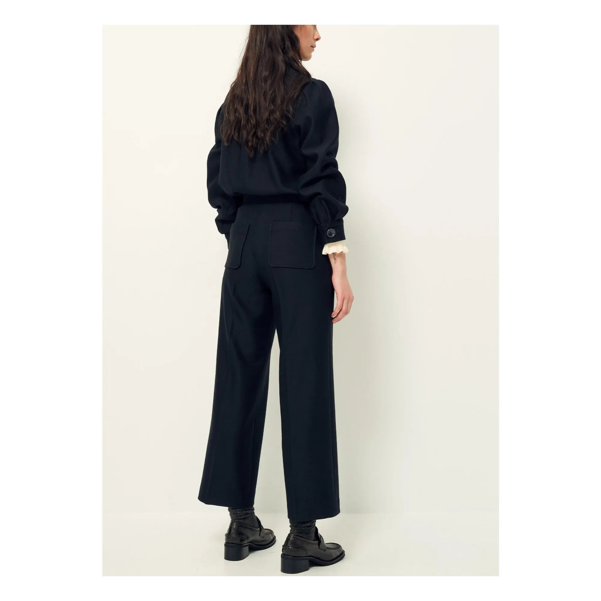 Sessùn - Pantalones de fibra reciclada Alberwool | Negro