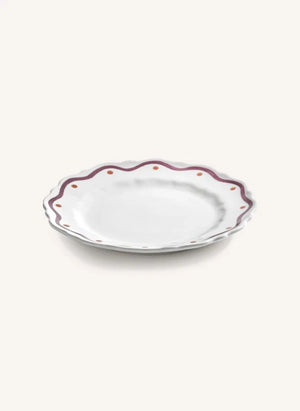 Serax - Plato de postre Charly de diseño de olas - Conjunto de 2 | Morado