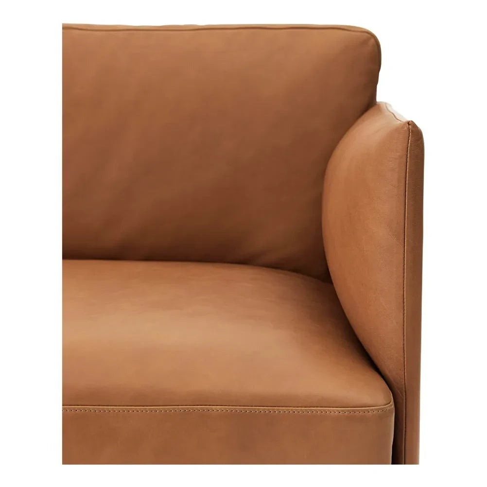 Muuto - Sofá de Piel Outline de 3 plazas | Coñac