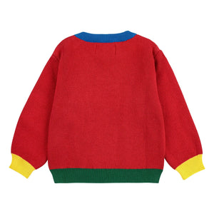 Bobo Choses - Jersey de perro de algodón orgánico colorblock Bebé | Rojo