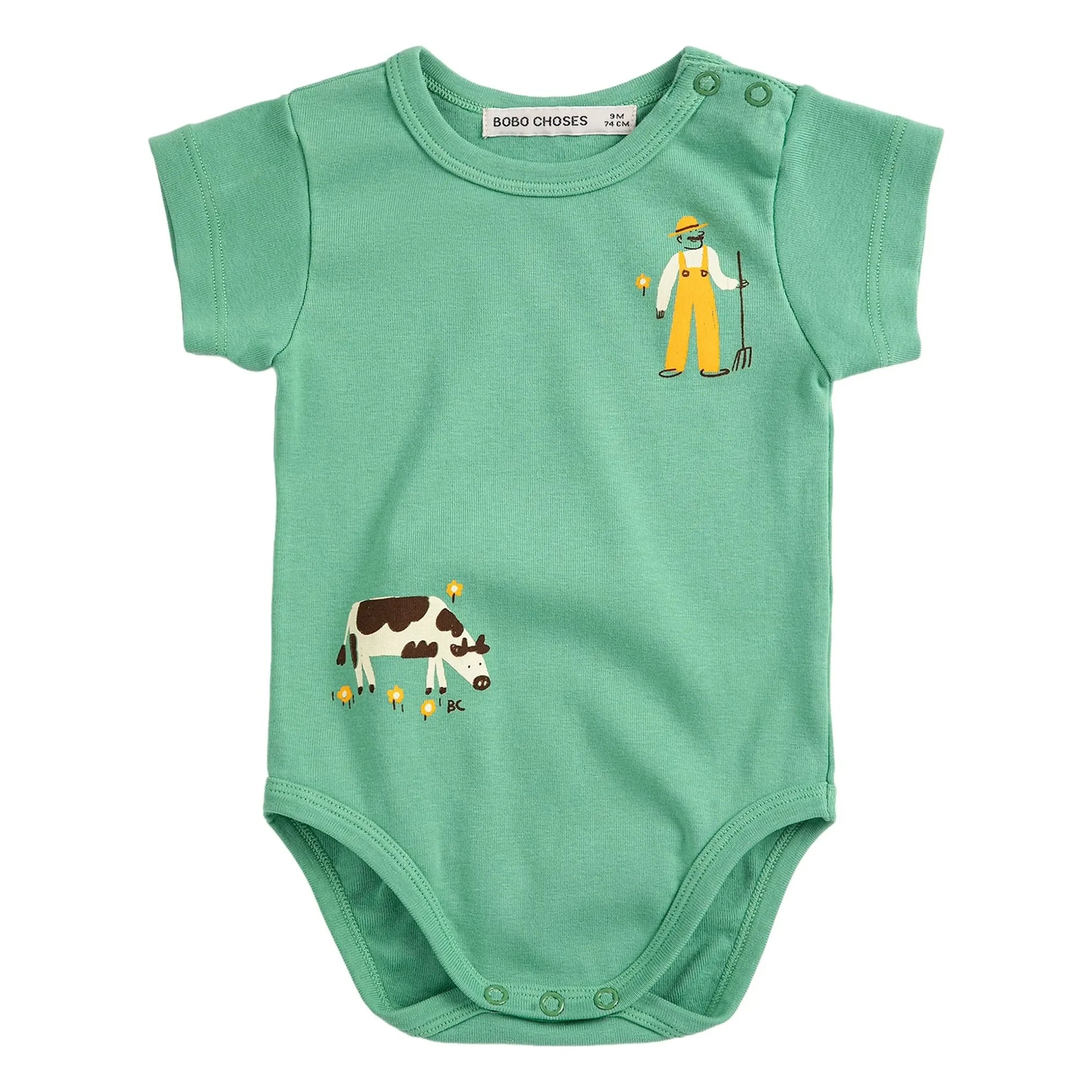 Bobo Choses - Body orgánico de algodón Cow | Verde