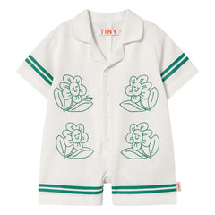 Tinycottons - Mono corto oversize floral | Blanco