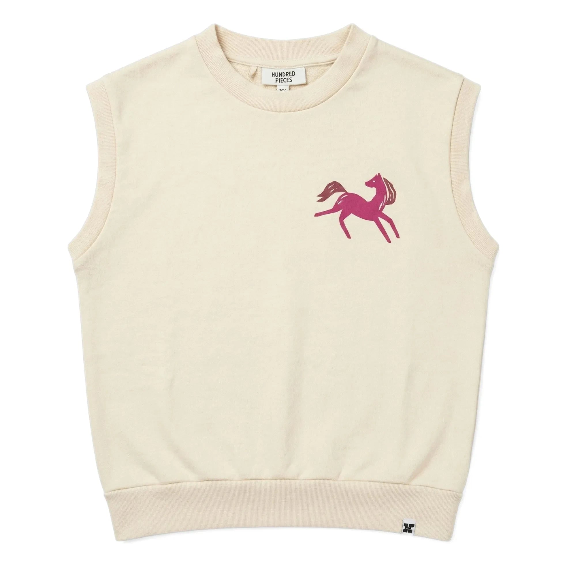 Hundred Pieces - Sudadera sin mangas de algodón orgánico Inaya Horse | Crema