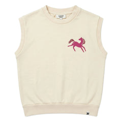Hundred Pieces - Sudadera sin mangas de algodón orgánico Inaya Horse | Crema