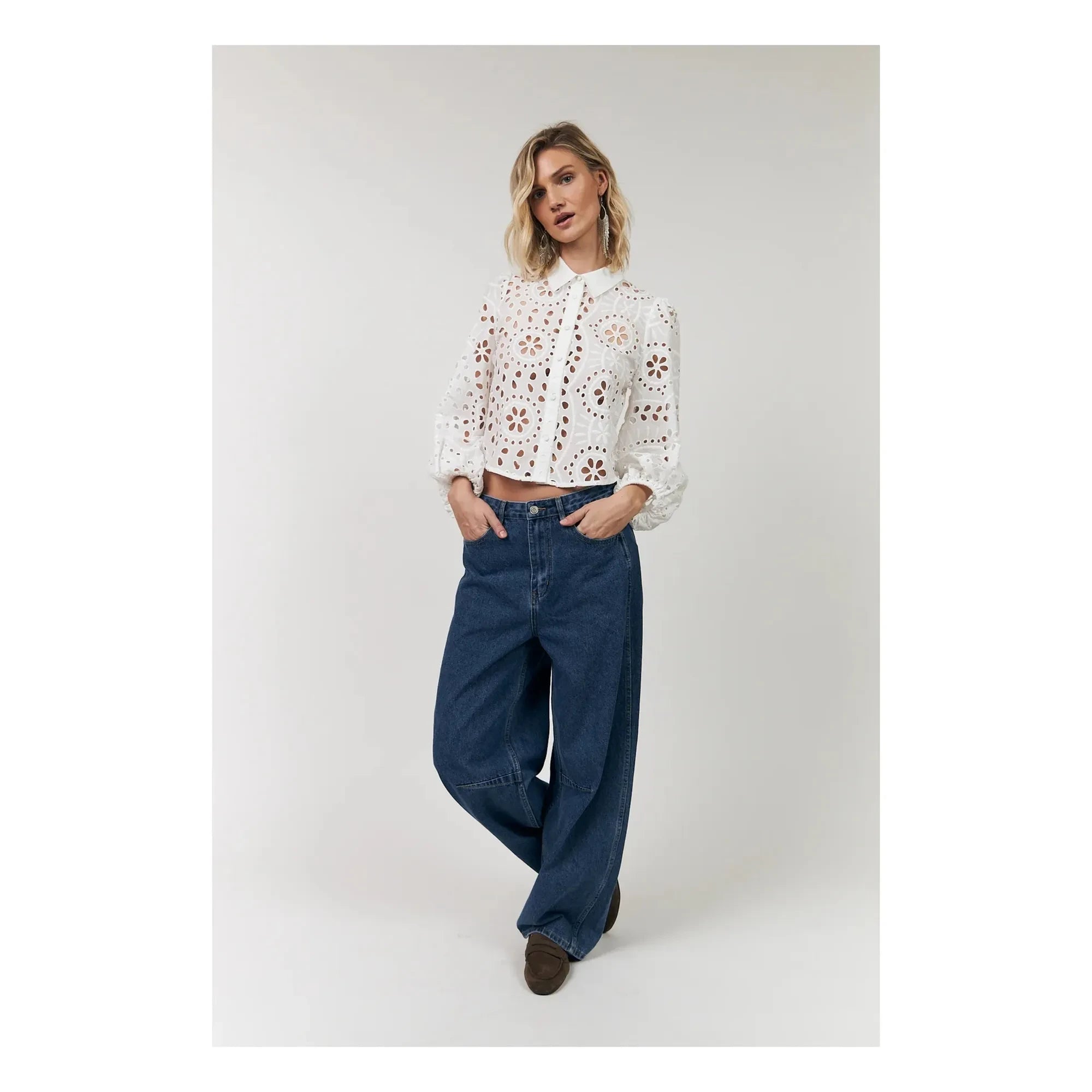 Lollys Laundry - Camisa de algodón Remy | Blanco