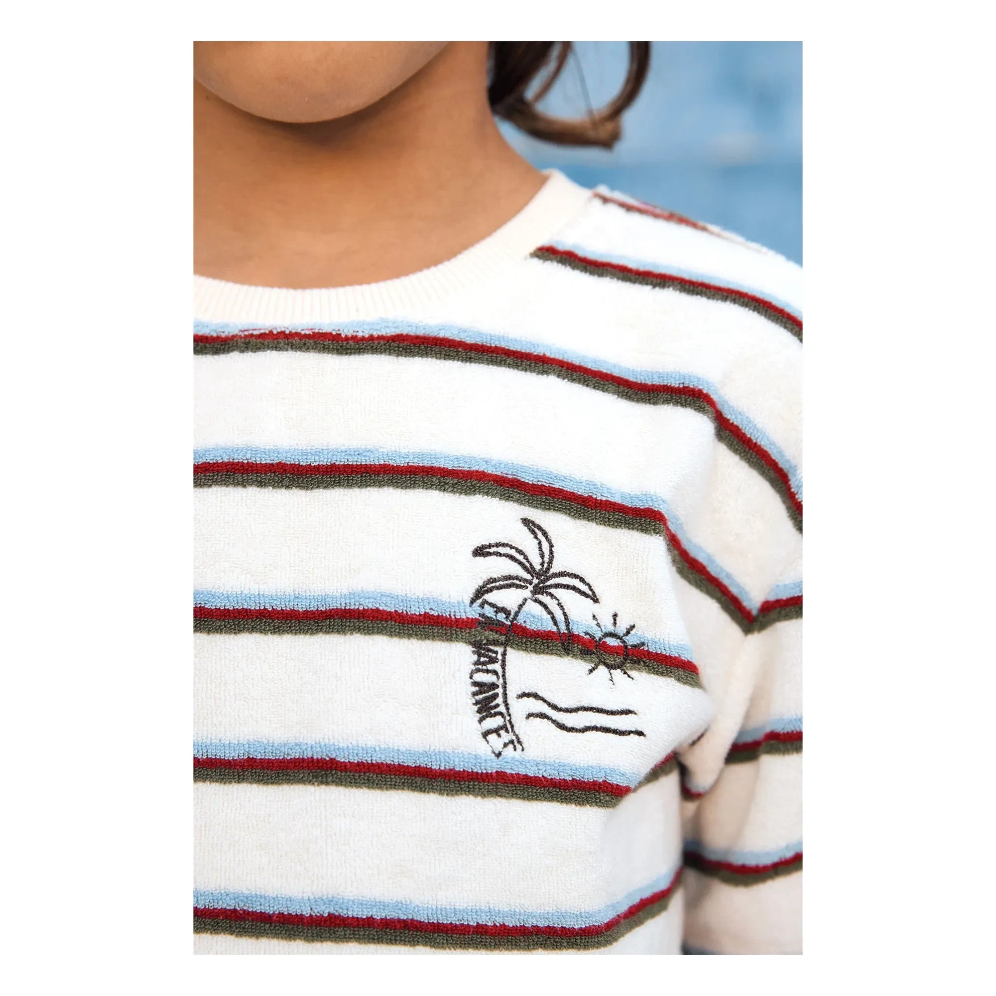 Bonton - Livo Camiseta de Rayas con Toalla | Blanco