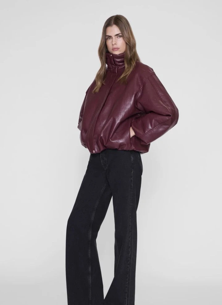 Anine Bing - Chaqueta de Cuero Cyrus | Burdeos