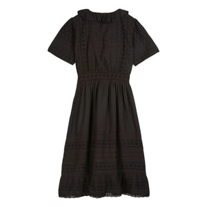Emile et Ida - Vestido de algodón con bordado inglés | Negro