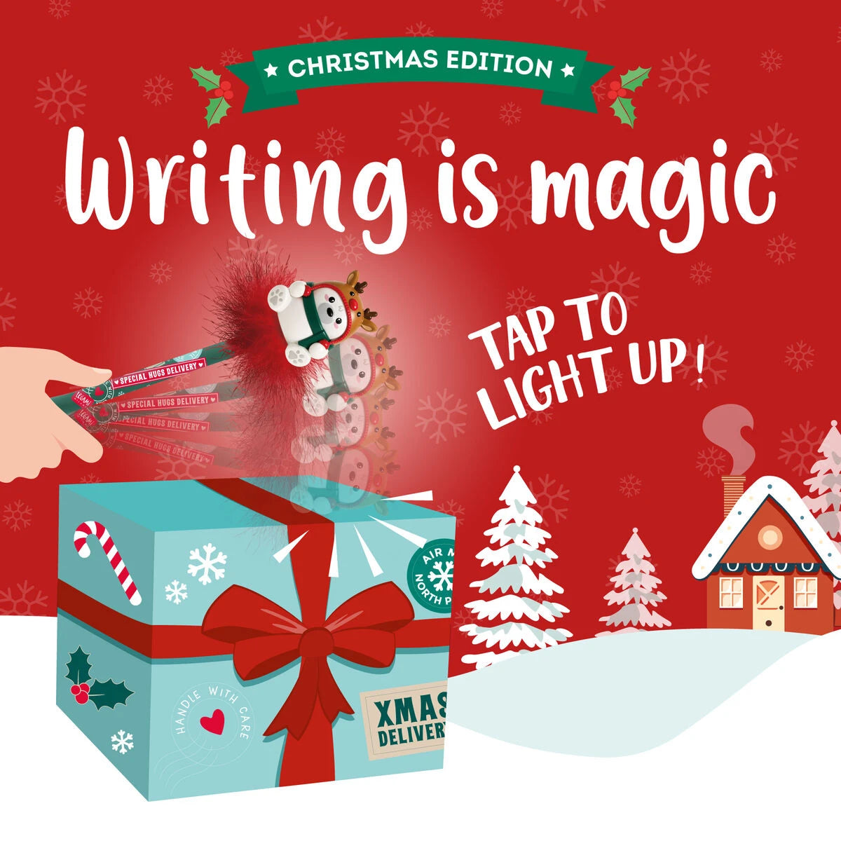 Legami - Bolígrafo Navideño con Oso Polar Iluminado - Escribir es Magia