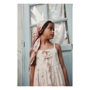 Emile et Ida - Vestido de algodón orgánico con nudos y flores | Crema