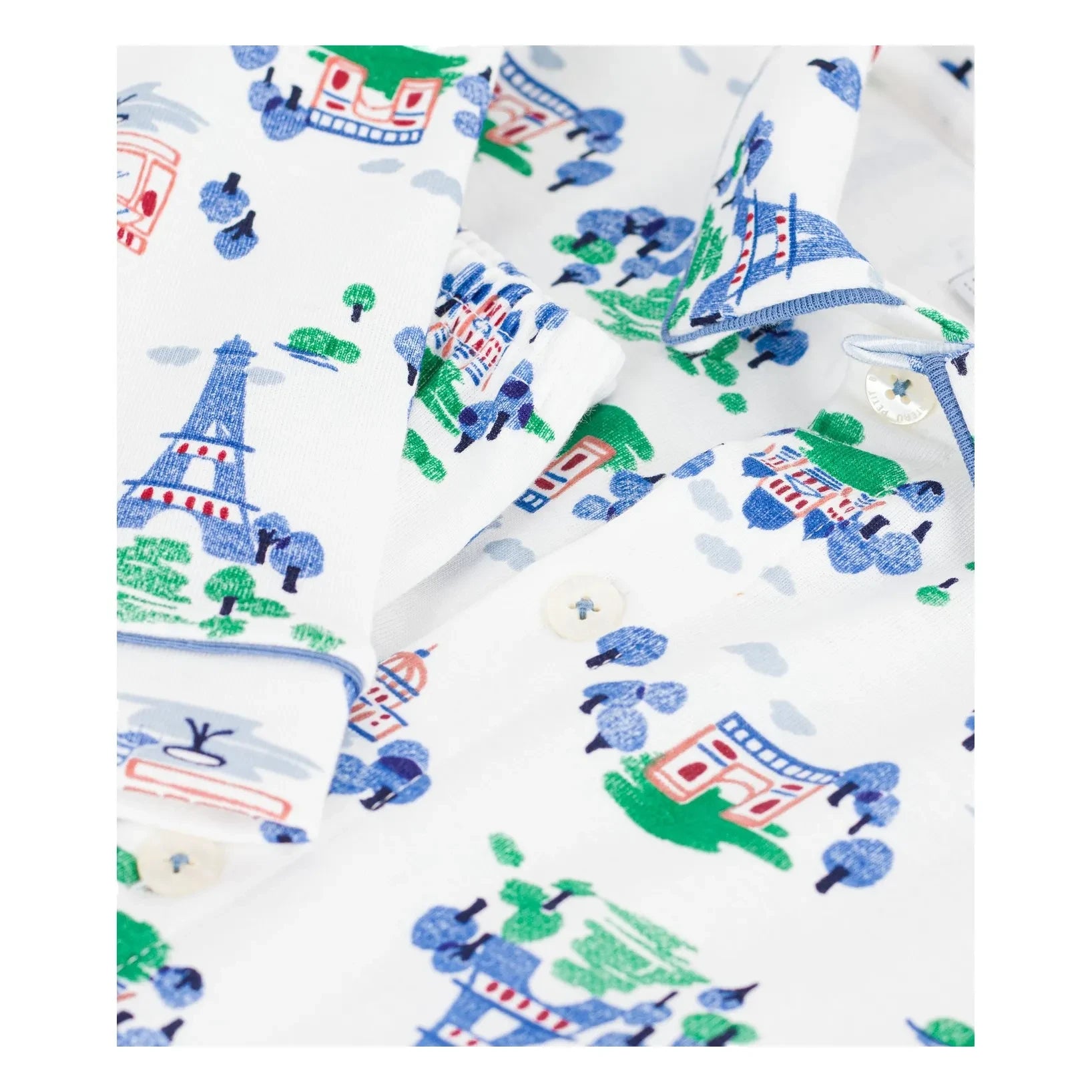 Petit Bateau - París Camisa de pijama de algodón orgánico | Blanco
