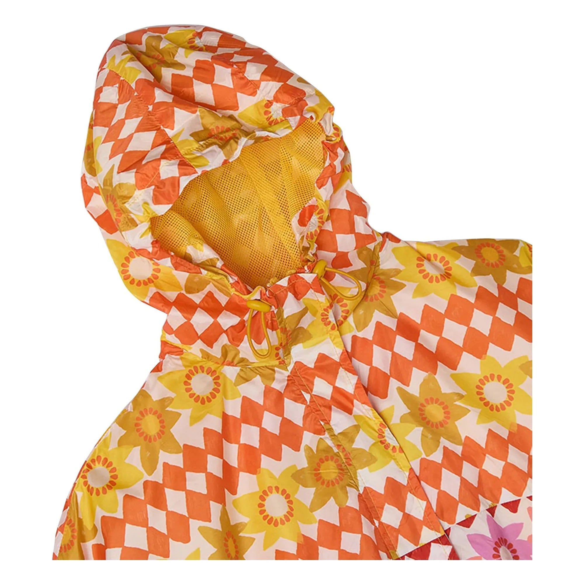 Fabula - Cortavientos Damier Fleurs | Naranja