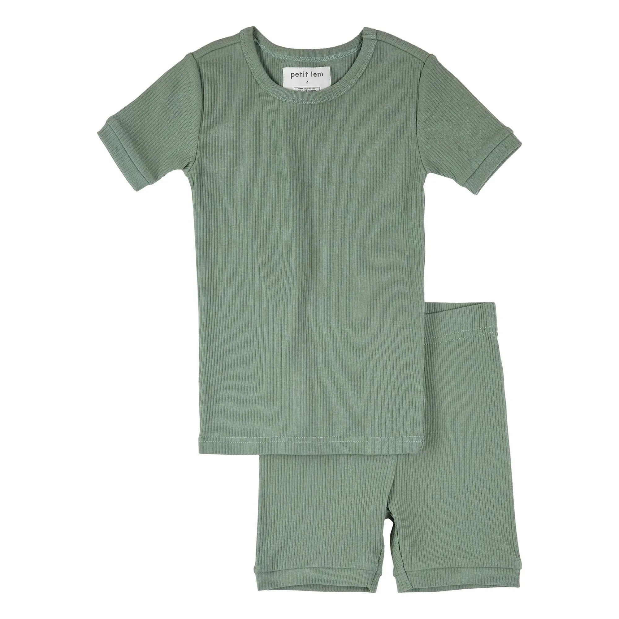 Petit Lem - Pijama de Canalé de Algodón Orgánico | Verde