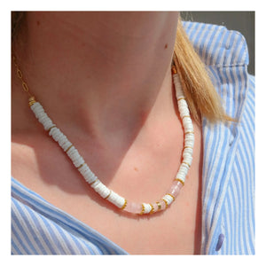 La Petite Épicerie - Kit de bricolaje - Mi collar de cuentas heishi y de cuarzo