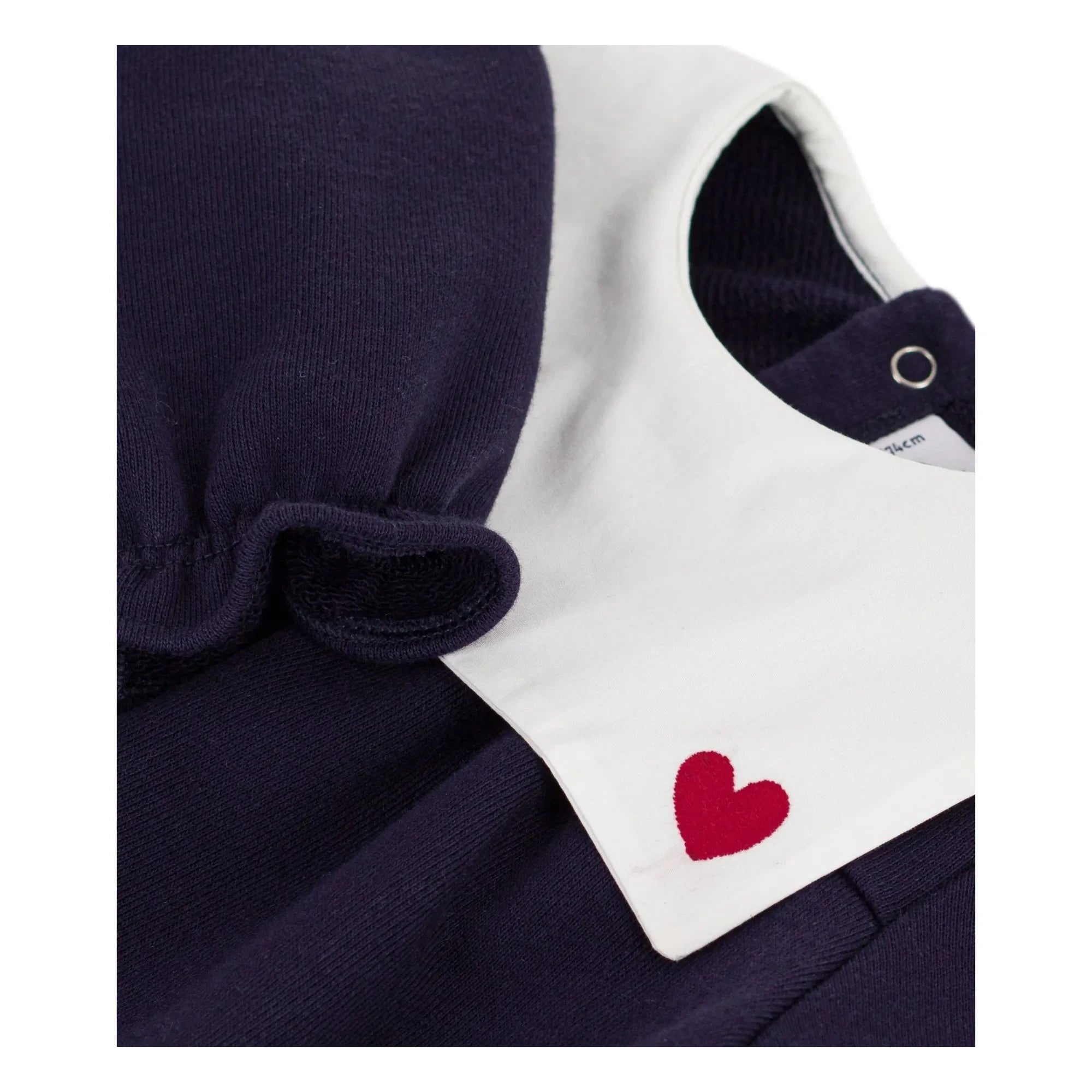 Petit Bateau - Çıtçıt yaka organik pamuklu tulum | Gece mavisi