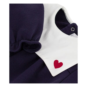Petit Bateau - Çıtçıt yaka organik pamuklu tulum | Gece mavisi