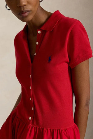 Vestido acampanado Polo Ralph Lauren de algodón y elastano