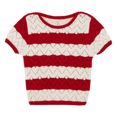 birinit - Camiseta de rayas Chili calado | Rojo