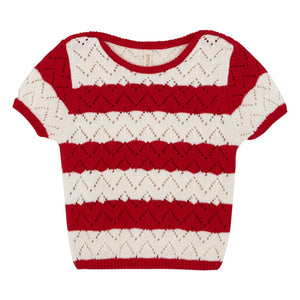 birinit - Camiseta de rayas Chili calado | Rojo