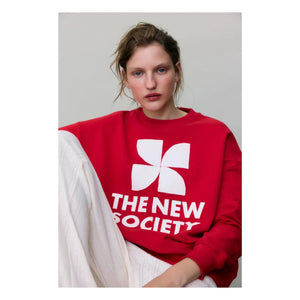 the new society - TNS Logo Sudadera de algodón | Rojo
