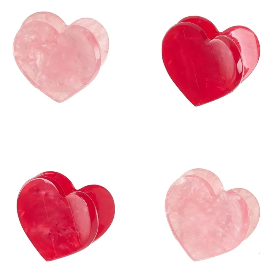 Rockahula Kids - Set de 4 pinzas con corazón | Rojo