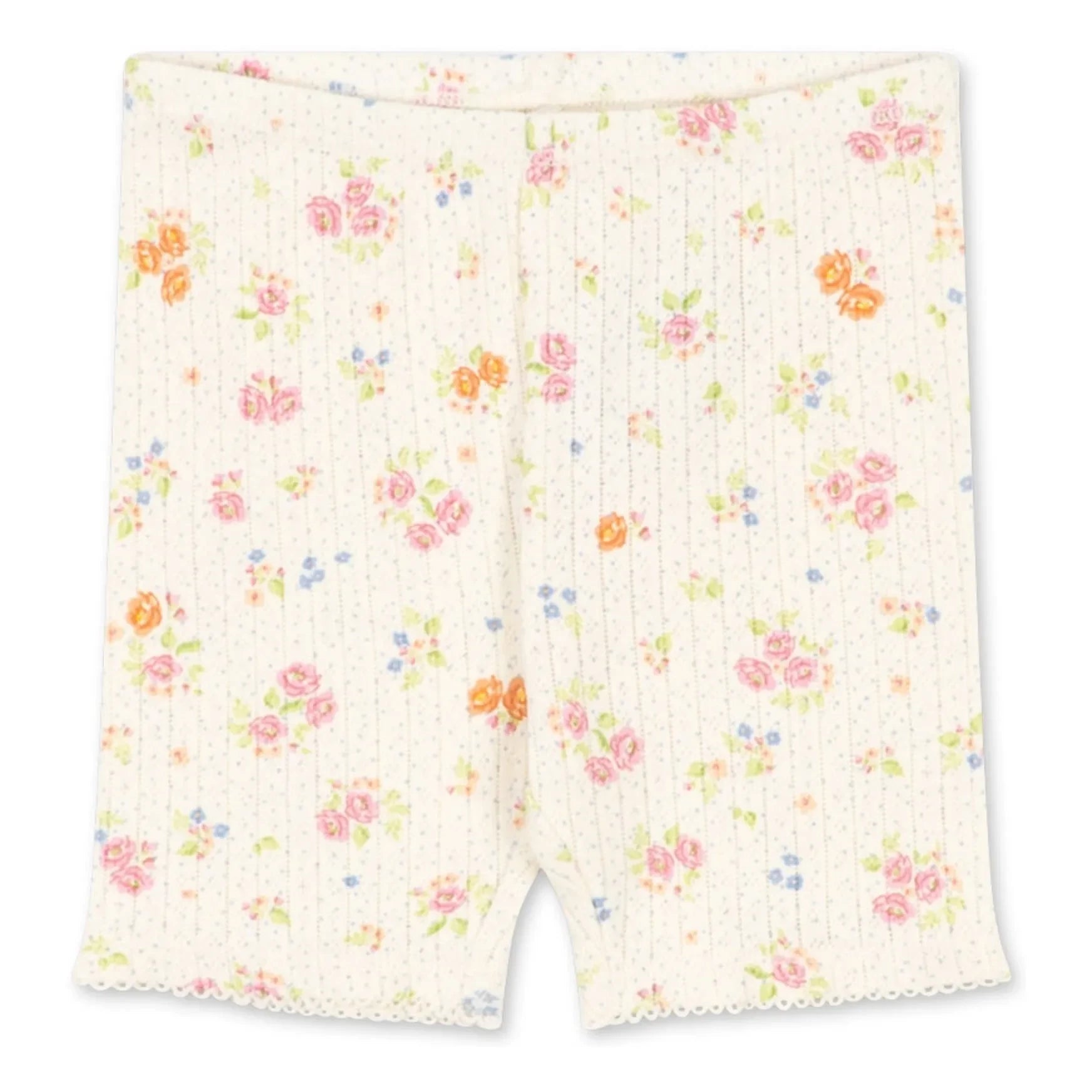 Konges Sløjd - Mallas de ciclista de algodón orgánico acanalado con estampado floral de Minnie | Crudo